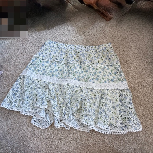 House of Harlow 1960 Blue Floral Midi Skirt - Picture 2 of 5